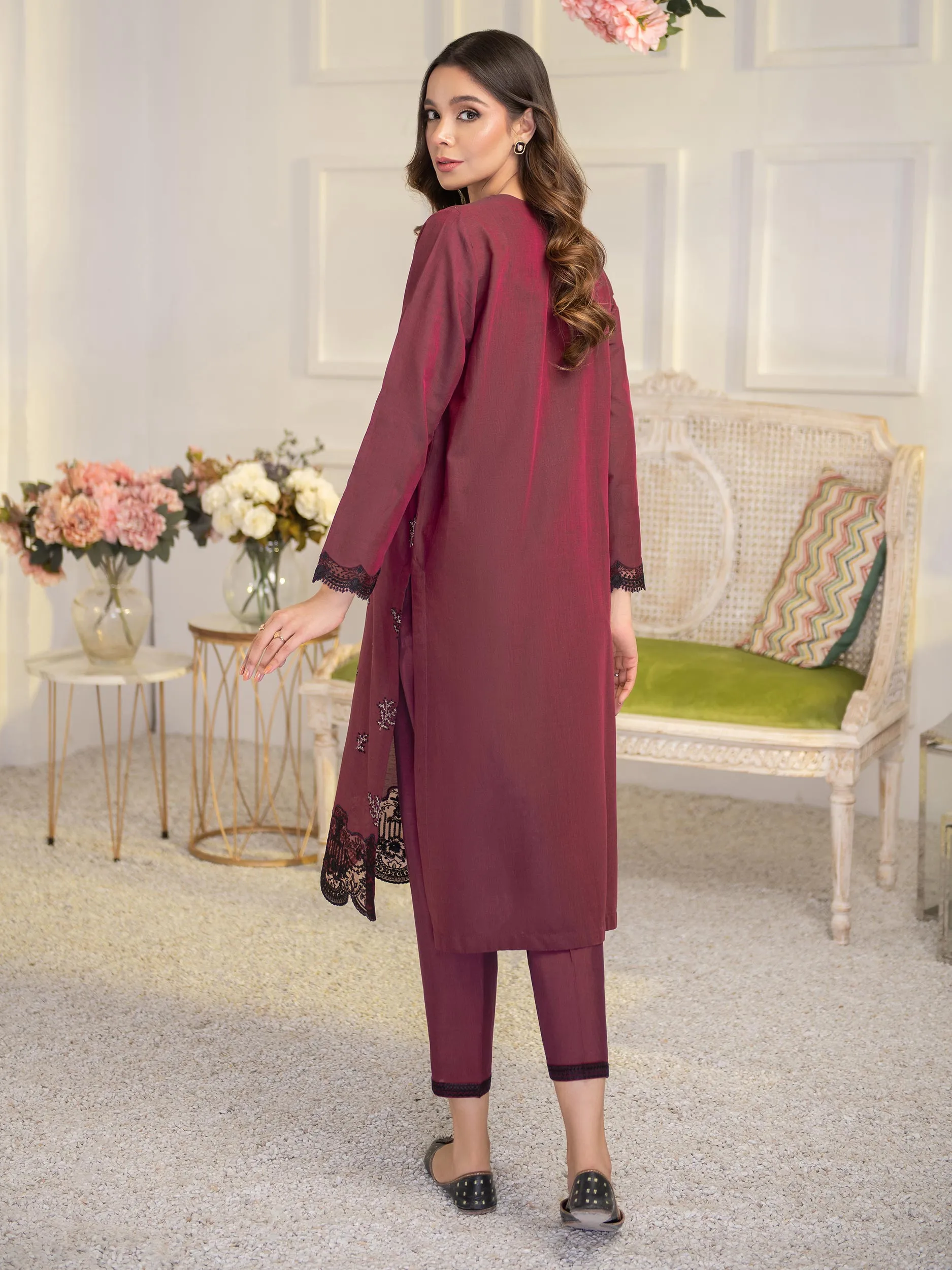 2 Piece Cotton Suit-Embroidered (Unstitched) | Lime Light Women Eid Collection 2023