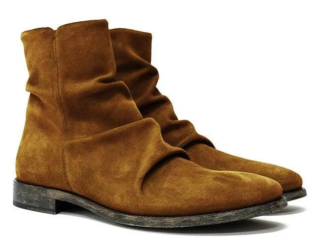 2021 Pleated British Style Short Boots Men's Boots JGB2021N0011004