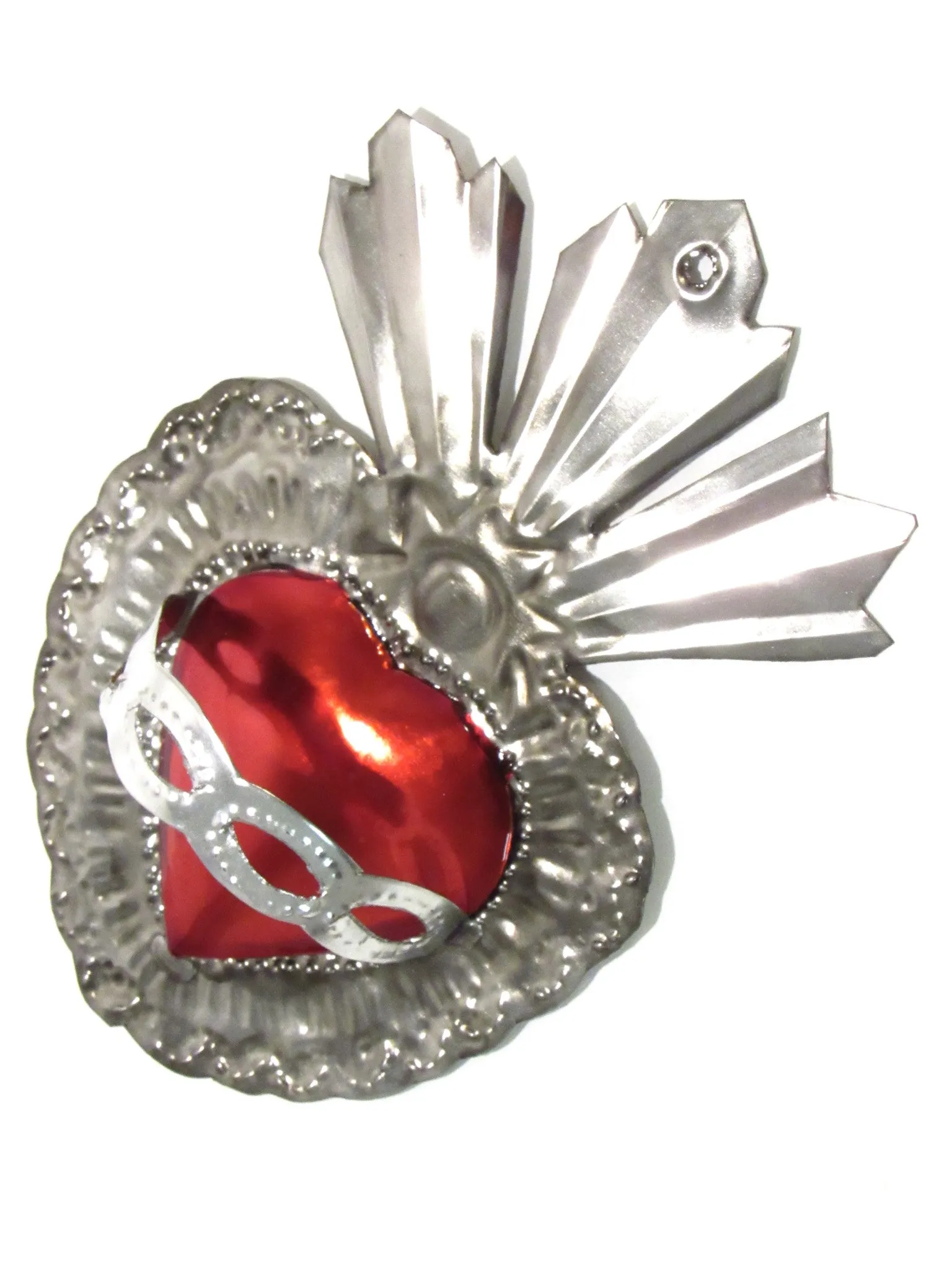 6" Wall Ornament Hand Punched Tin Sacred Heart TSH005