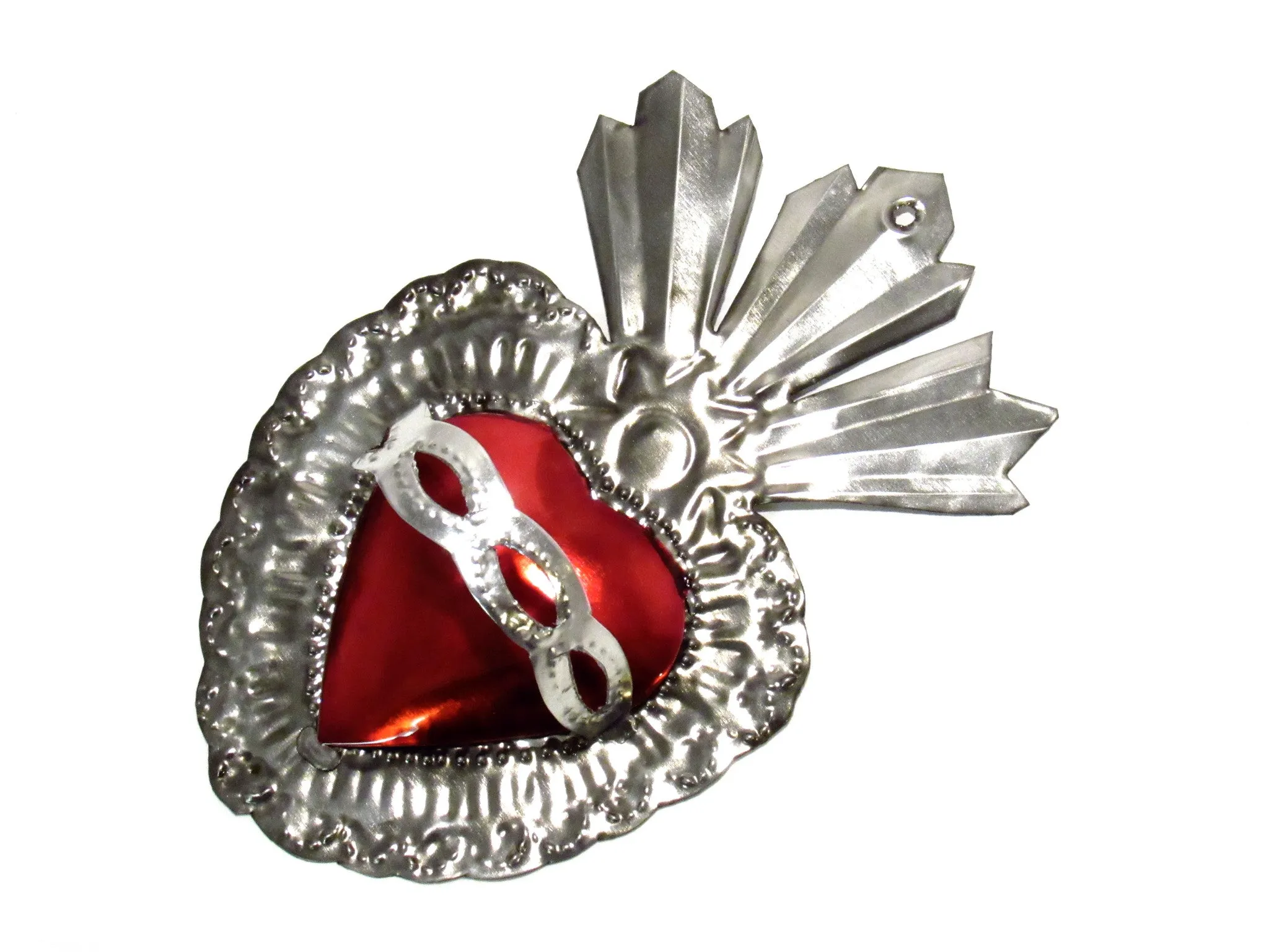 6" Wall Ornament Hand Punched Tin Sacred Heart TSH005