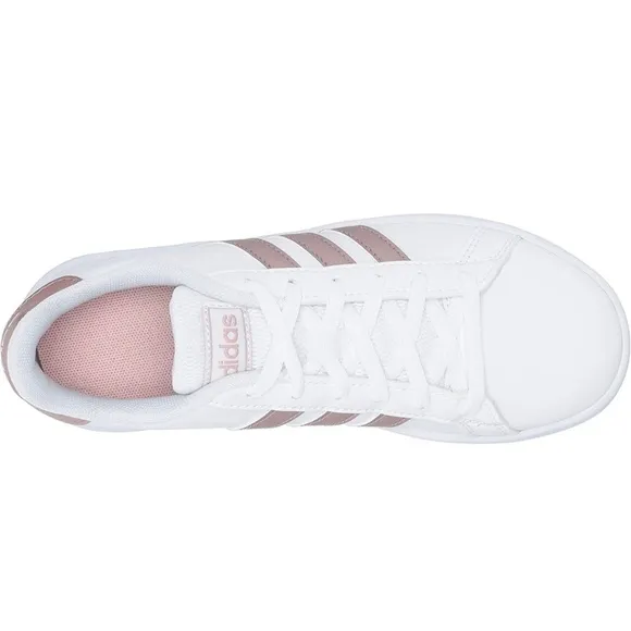 72. Adidas white with rose gold girl’s sneakers