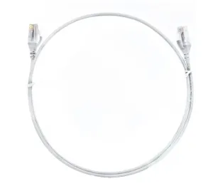 8ware CAT6 Ultra Thin Slim Cable 1m / 100cm - White Color Premium RJ45 Ethernet Network LAN UTP Patch Cord 26AWG for Data