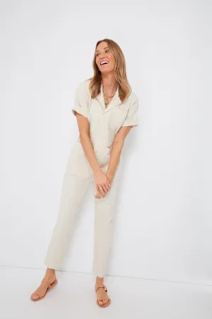 Alex Mill Oatmilk Standard Short Sleeve Jumpsuit