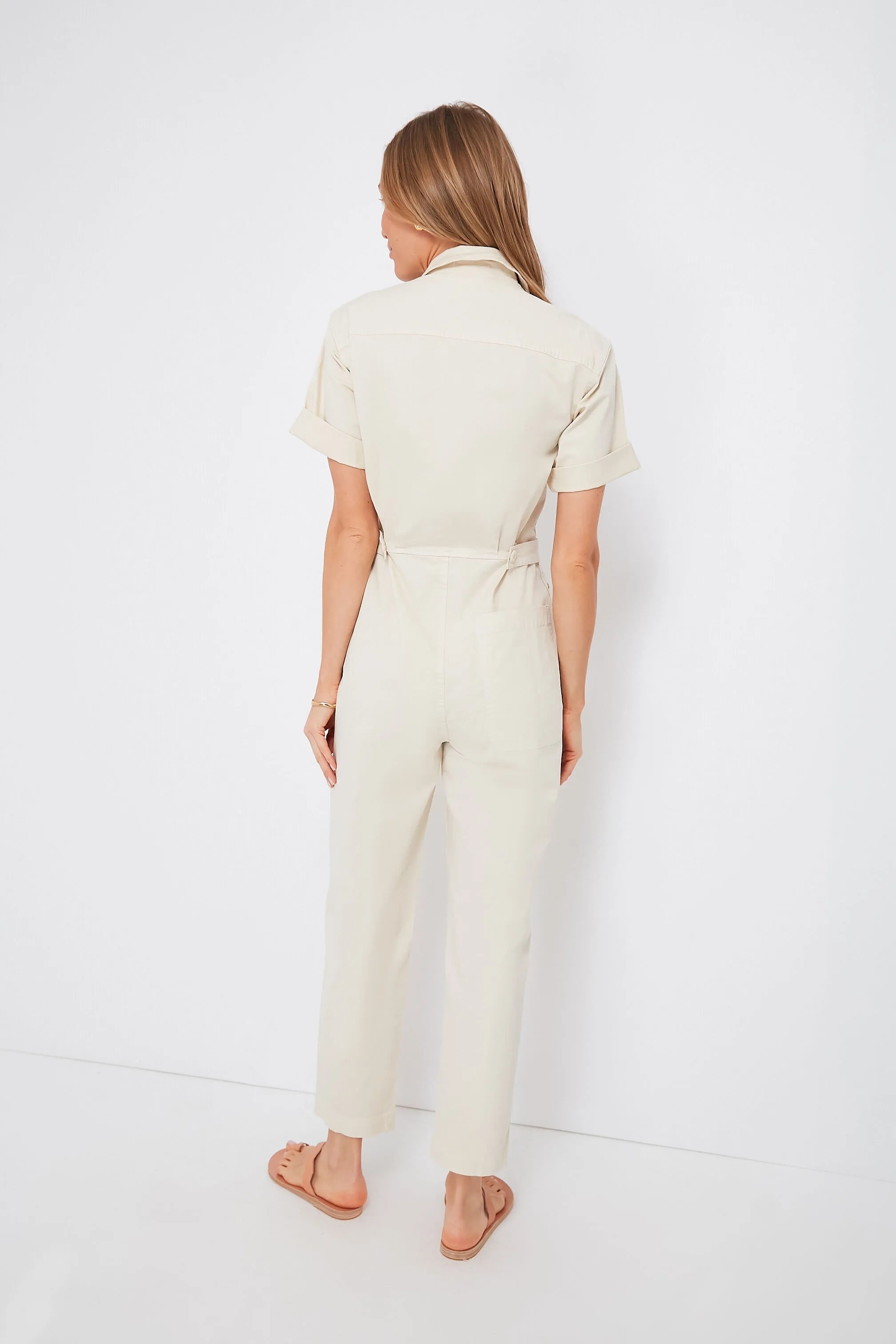 Alex Mill Oatmilk Standard Short Sleeve Jumpsuit