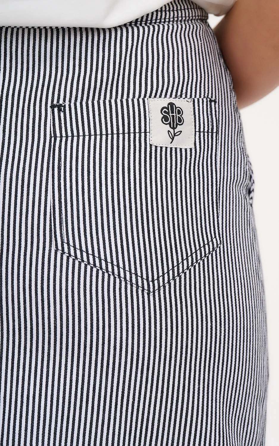 Amaya Midi Skirt Monochrome Stripe