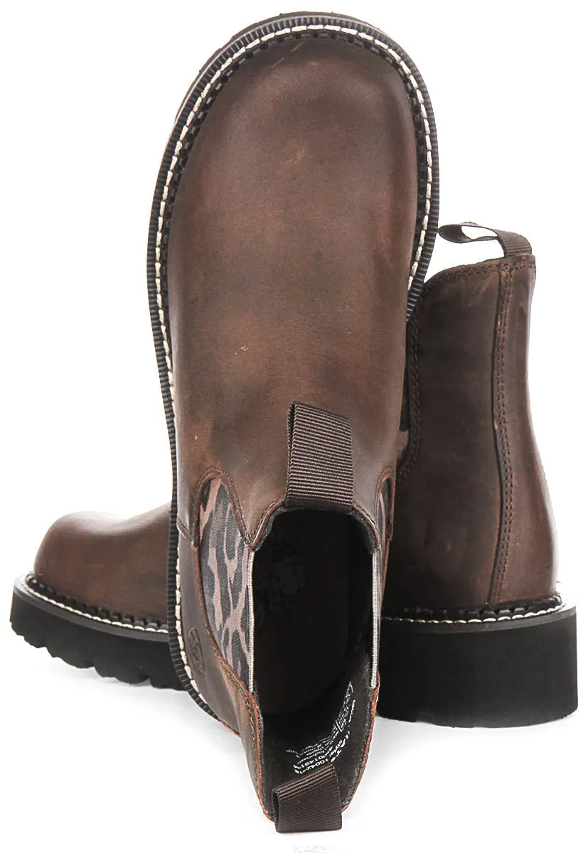 Ariat Fatbaby Twin Gore Chelsea Boots In Tan Brown For Women