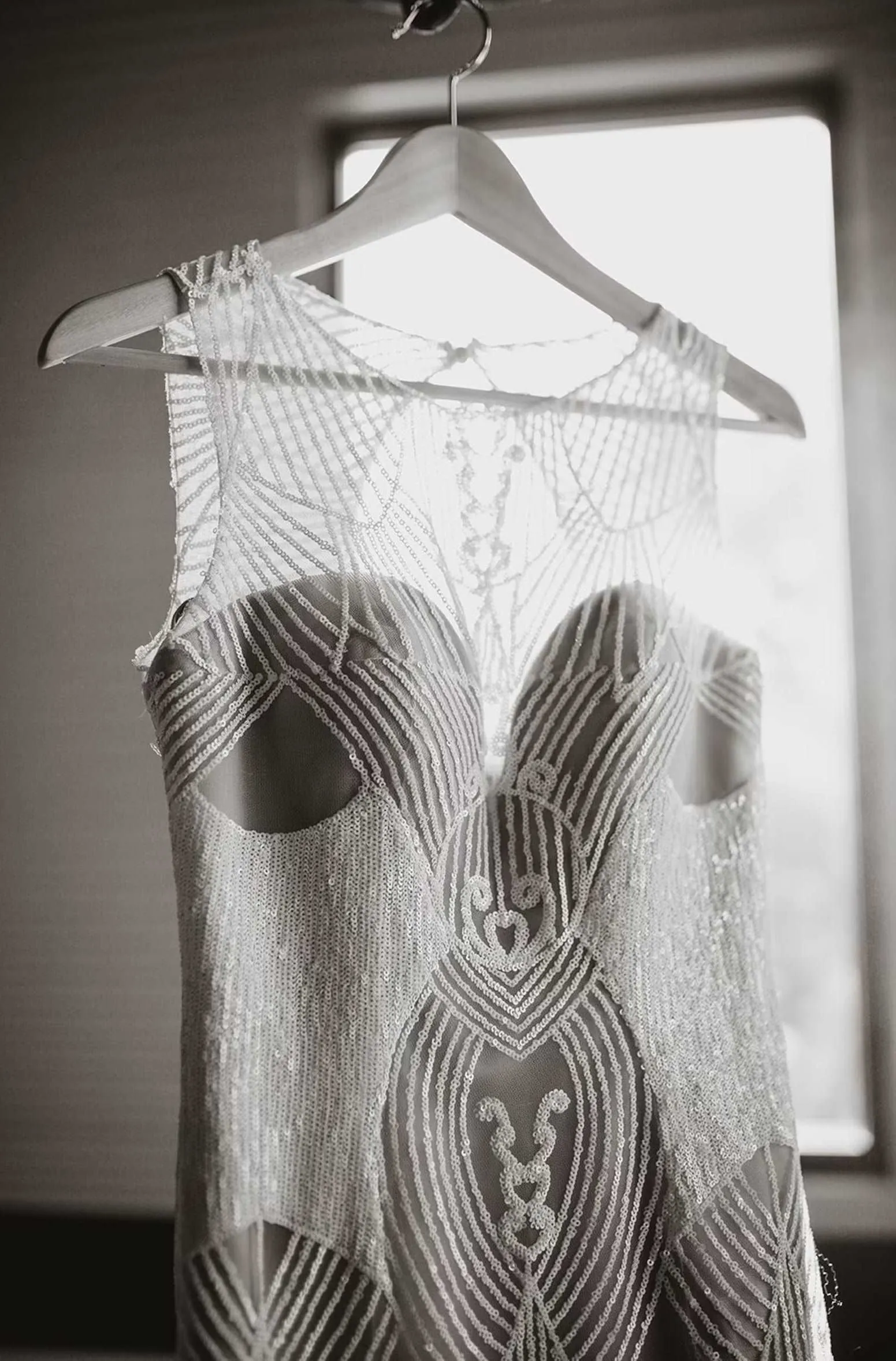 Art Deco Sequin Fit & Flare Wedding Dress | Irene
