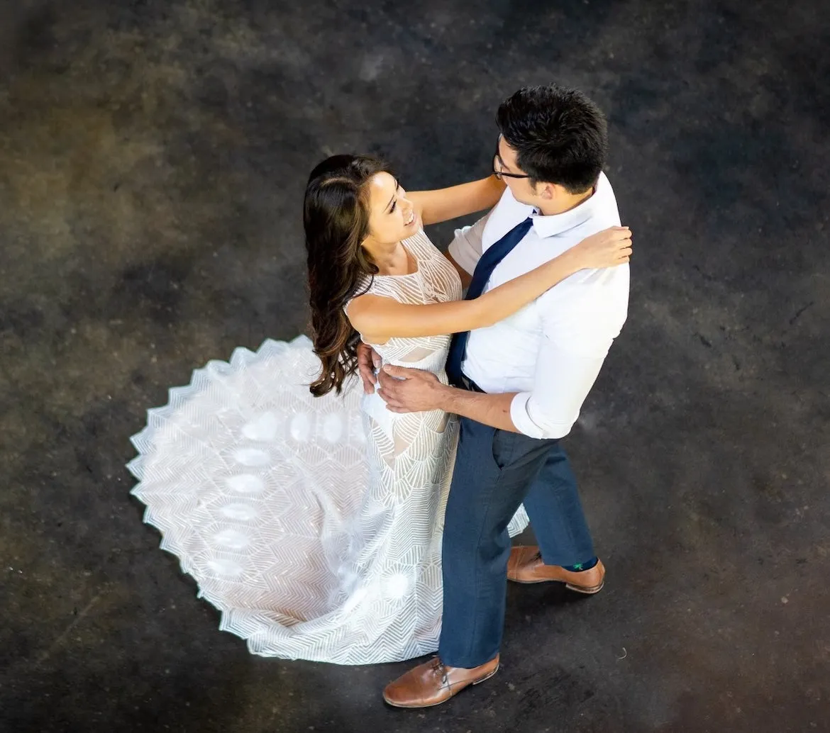 Art Deco Sequin Fit & Flare Wedding Dress | Irene