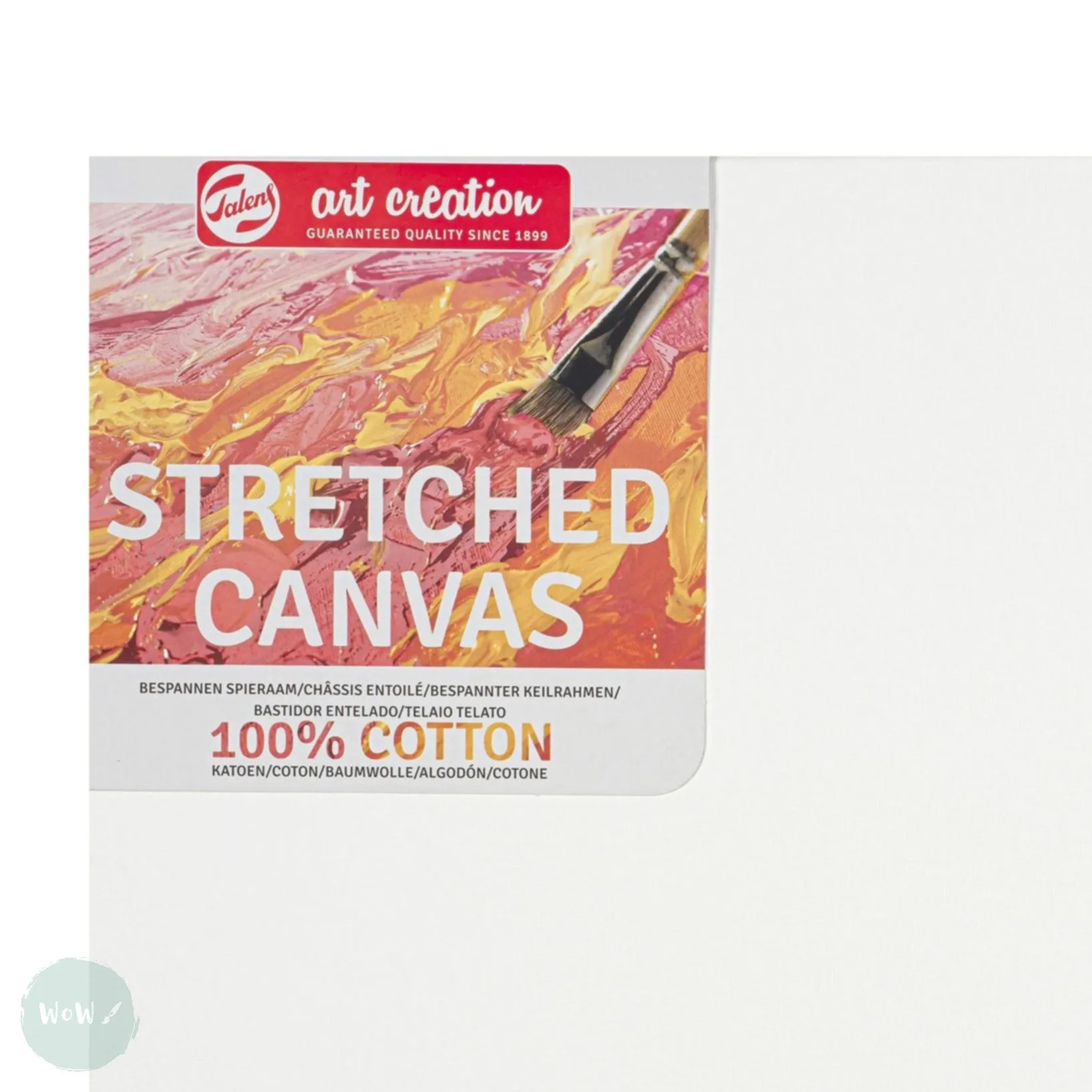 Artists Stretched Canvas - STANDARD Depth - WHITE PRIMED Cotton - SINGLE  - 260 gsm - Royal Talens ART CREATION -   40 x 40cm