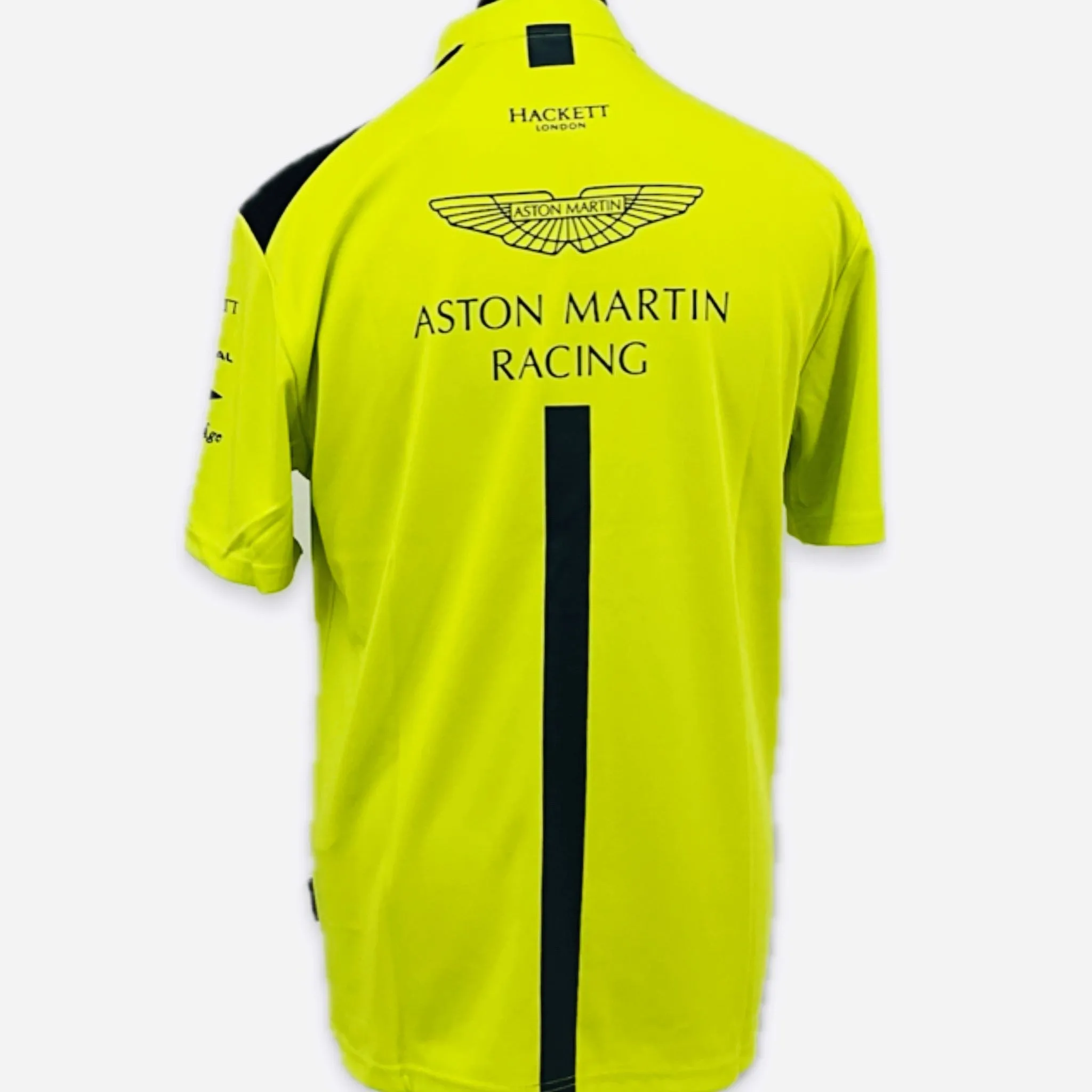 Aston Martin Racing AMR Le Mans Team Official Teamwear Race Day Polo Shirt- Lime Green Early 2018-Brand New