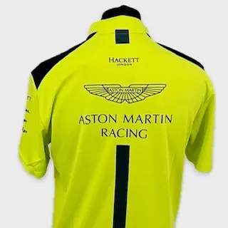 Aston Martin Racing AMR Le Mans Team Official Teamwear Race Day Polo Shirt- Lime Green Early 2018-Brand New
