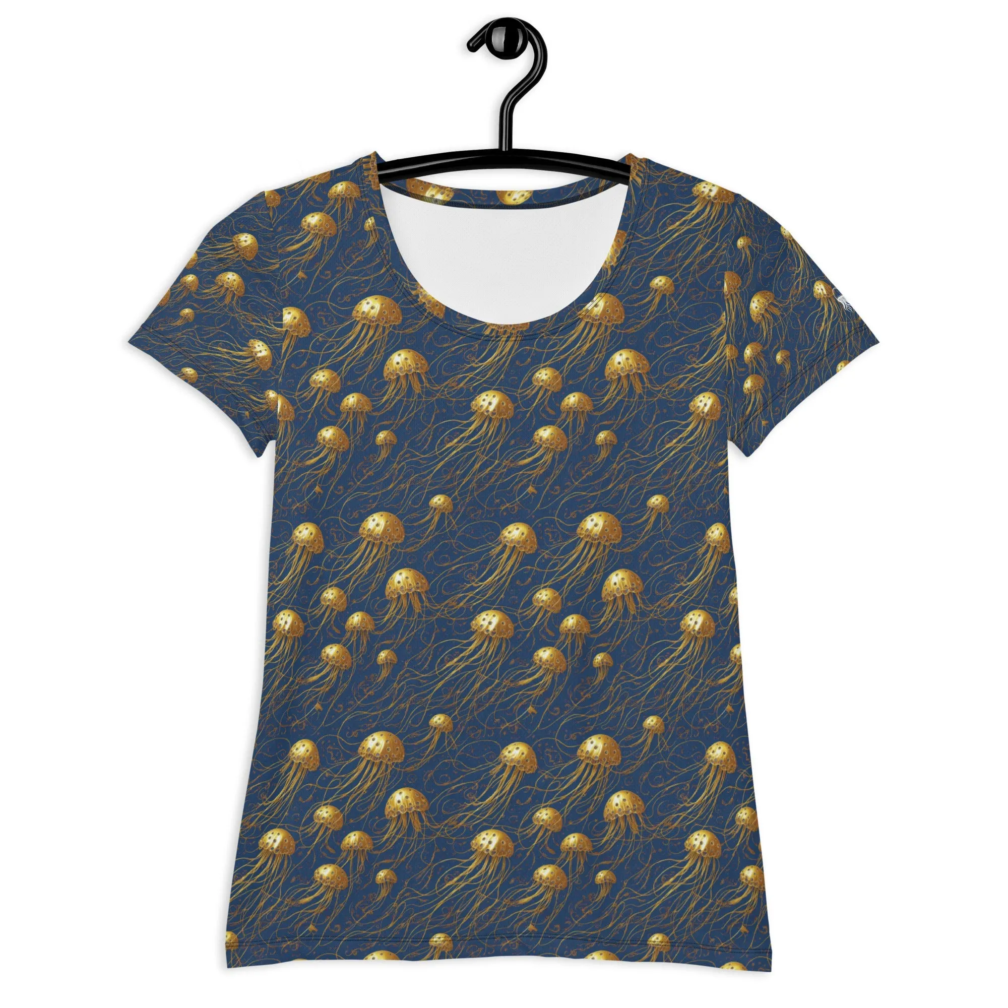 Athletic T-shirt - Blue and Gold Jellyfishes