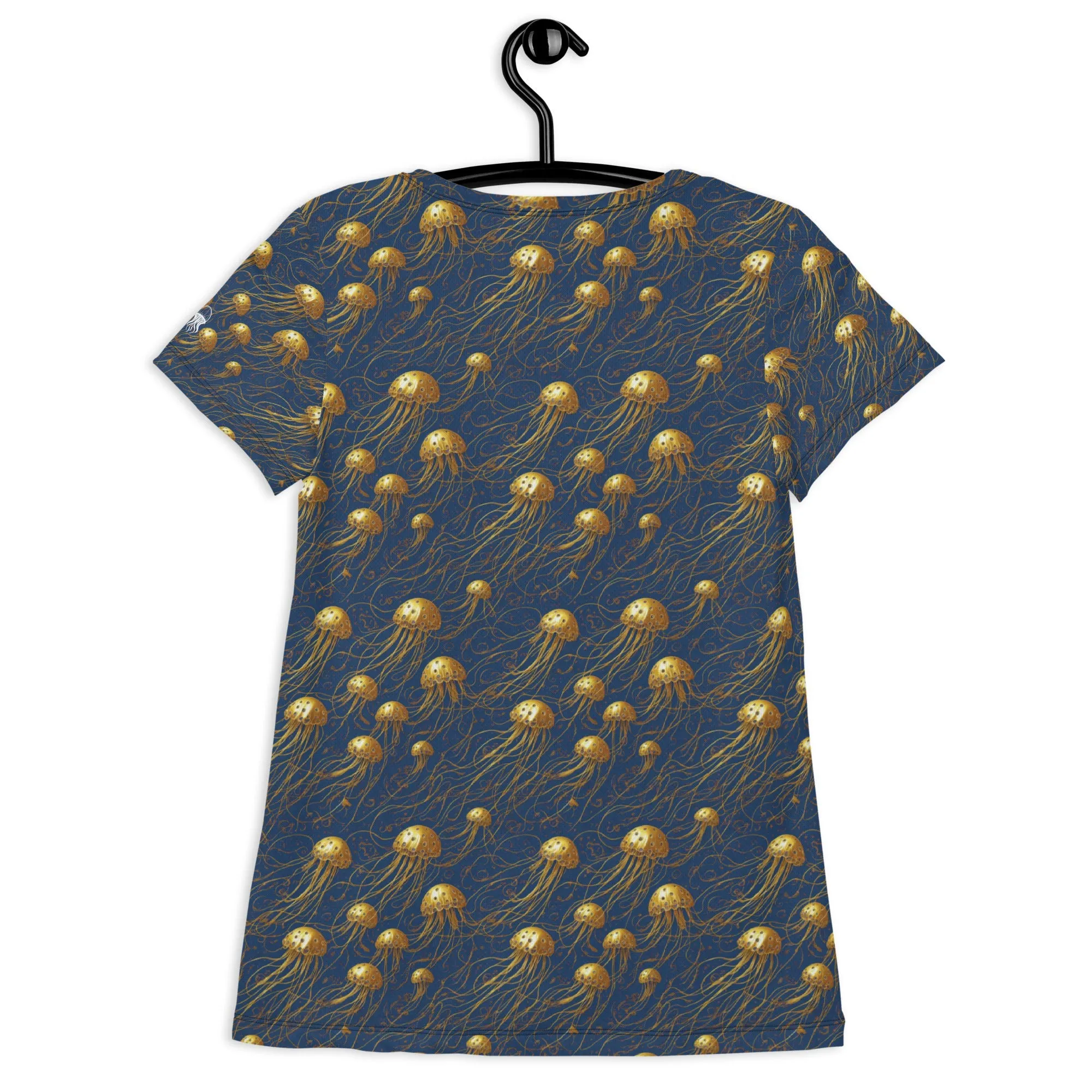 Athletic T-shirt - Blue and Gold Jellyfishes