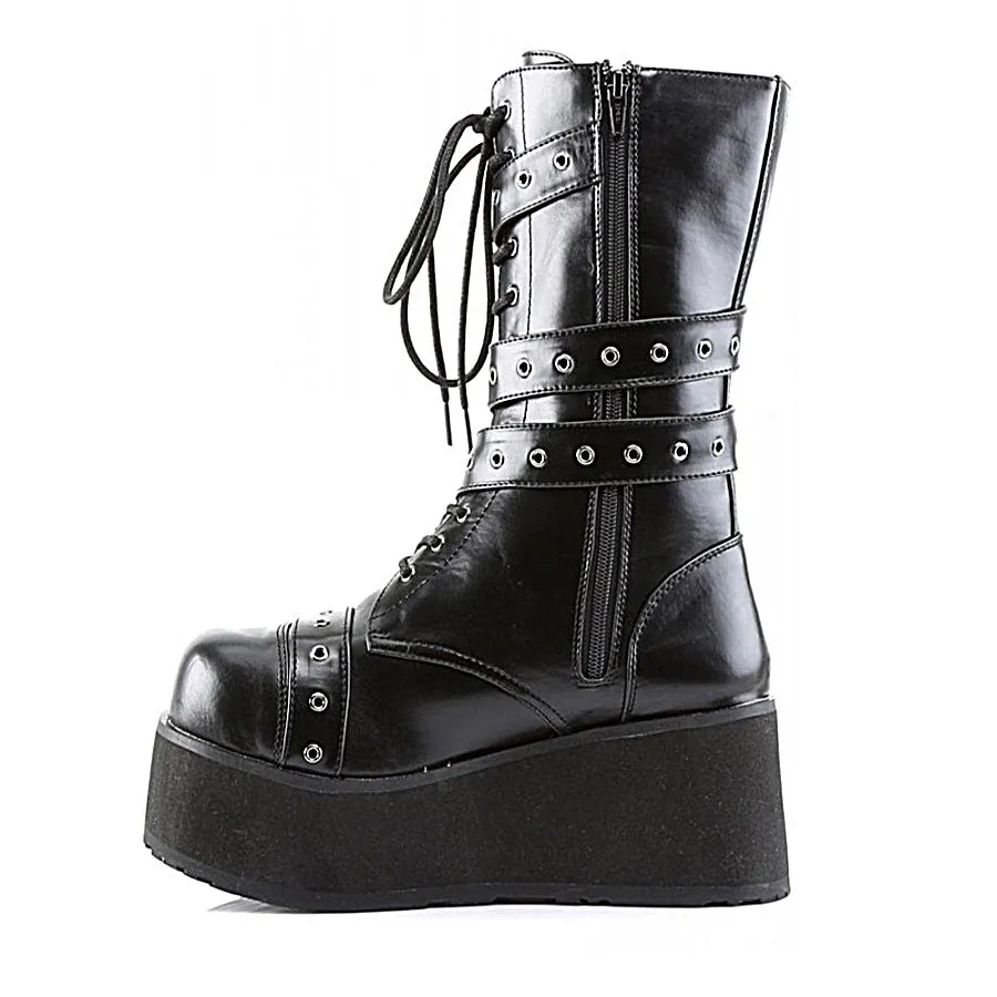 Autumn And Winter Buckled Wedge Platform Short Boots