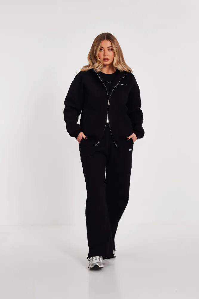 Black Bly Club Zip Hoodie