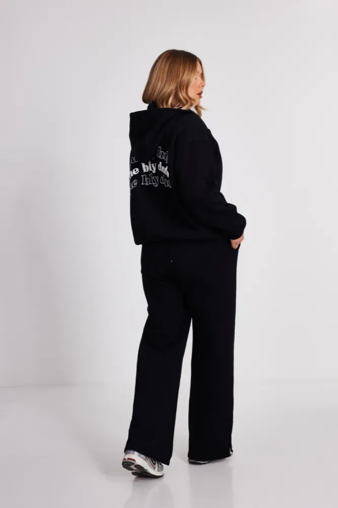 Black Bly Club Zip Hoodie