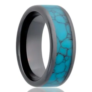 Black Diamond Ceramic Ring with Turquoise