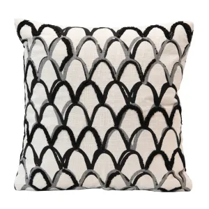 Black Scalloped Pillow