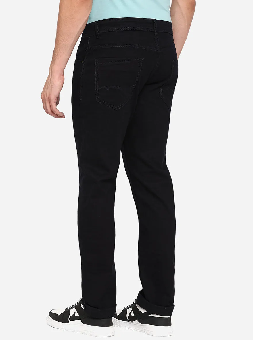 Black Solid Straight Fit Jeans | Greenfibre