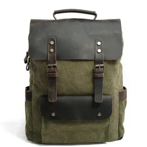 Blended Smart Thick Canvas BackPack Bag- Green