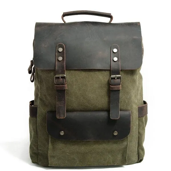 Blended Smart Thick Canvas BackPack Bag- Green