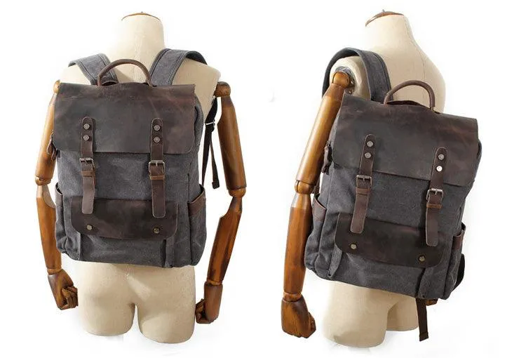 Blended Smart Thick Canvas BackPack Bag- Green