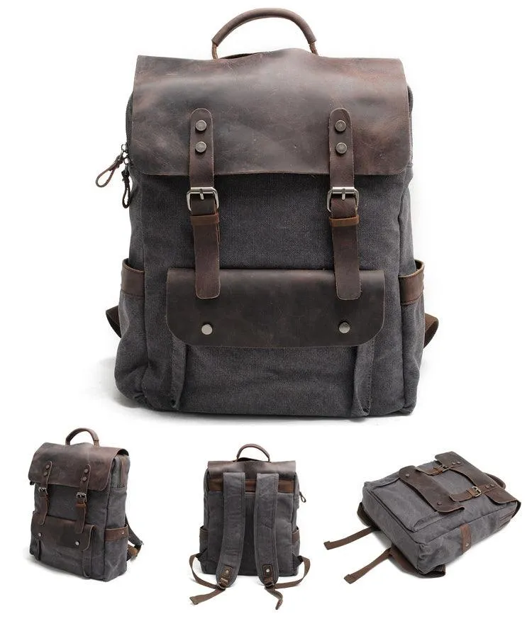 Blended Smart Thick Canvas BackPack Bag- Green