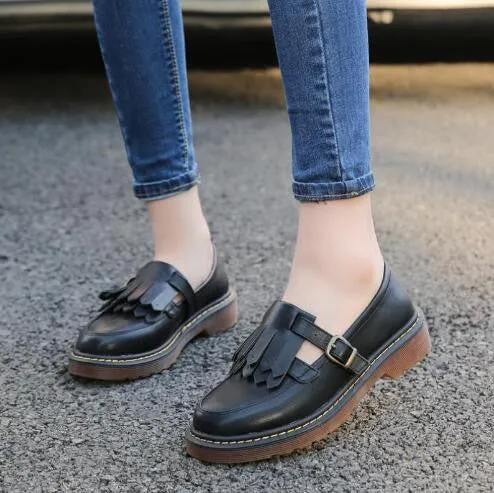 Brand Shoes Woman Print Brogue Oxford Shoes National Style PU Flats Shoes Bohemia Moccasins Ladies Shoes
