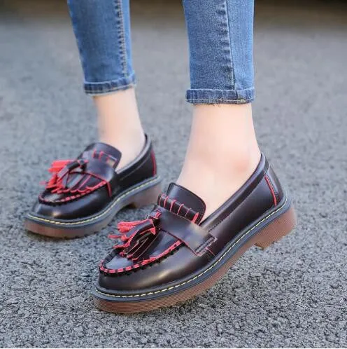 Brand Shoes Woman Print Brogue Oxford Shoes National Style PU Flats Shoes Bohemia Moccasins Ladies Shoes