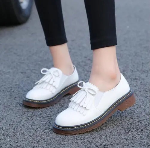 Brand Shoes Woman Print Brogue Oxford Shoes National Style PU Flats Shoes Bohemia Moccasins Ladies Shoes