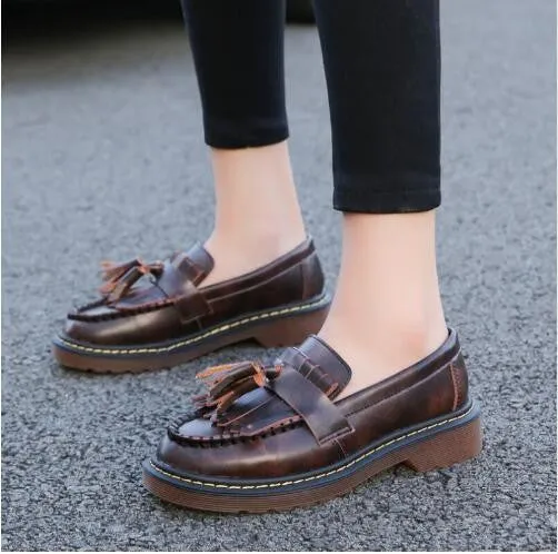 Brand Shoes Woman Print Brogue Oxford Shoes National Style PU Flats Shoes Bohemia Moccasins Ladies Shoes
