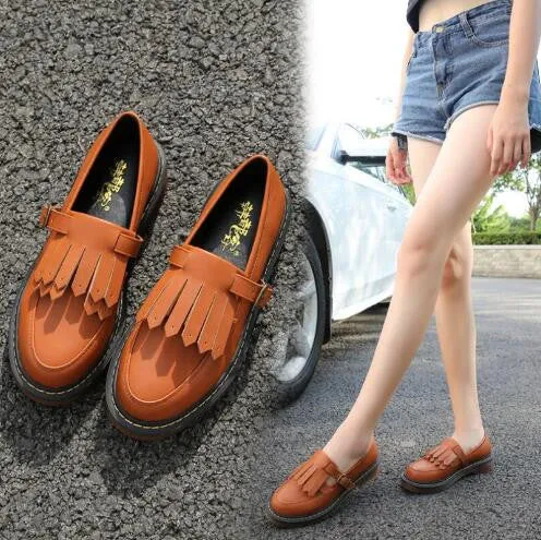 Brand Shoes Woman Print Brogue Oxford Shoes National Style PU Flats Shoes Bohemia Moccasins Ladies Shoes