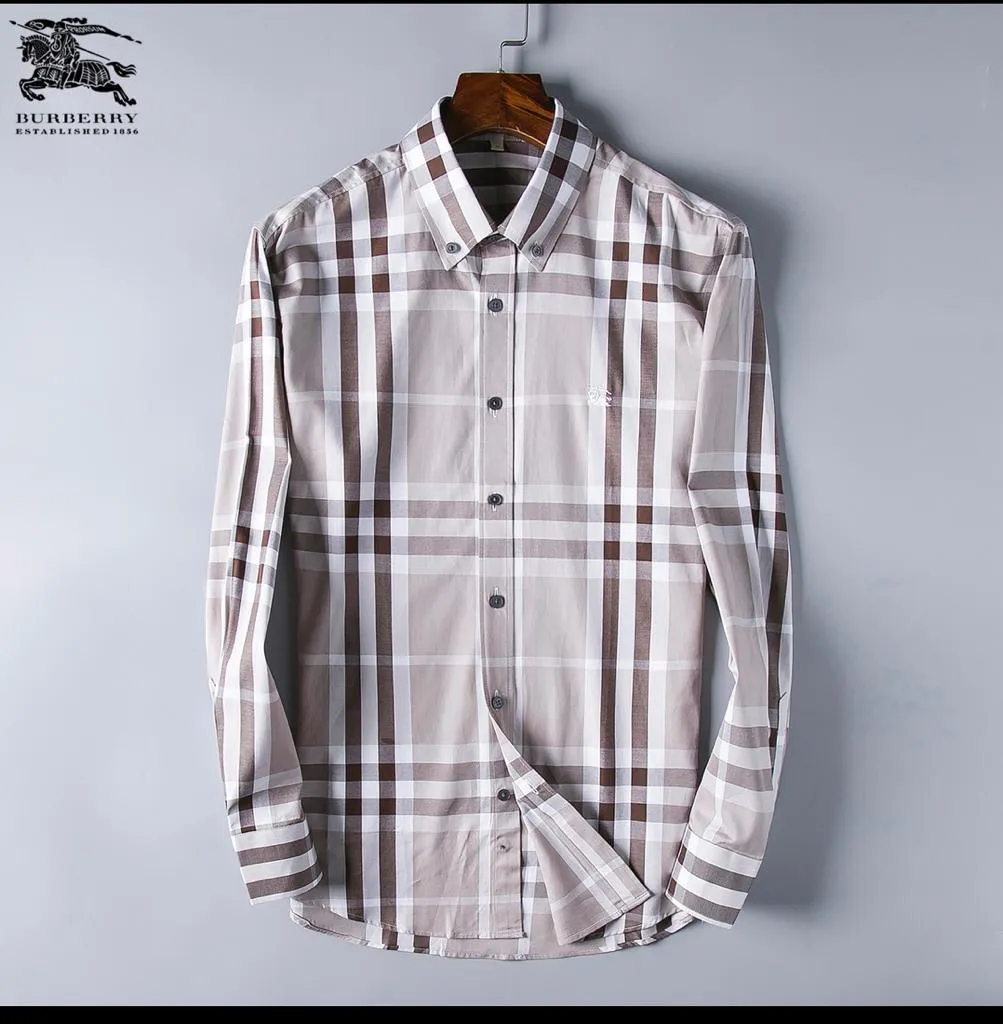 Burberry Custom Fit Men's Check Shirt- Brown