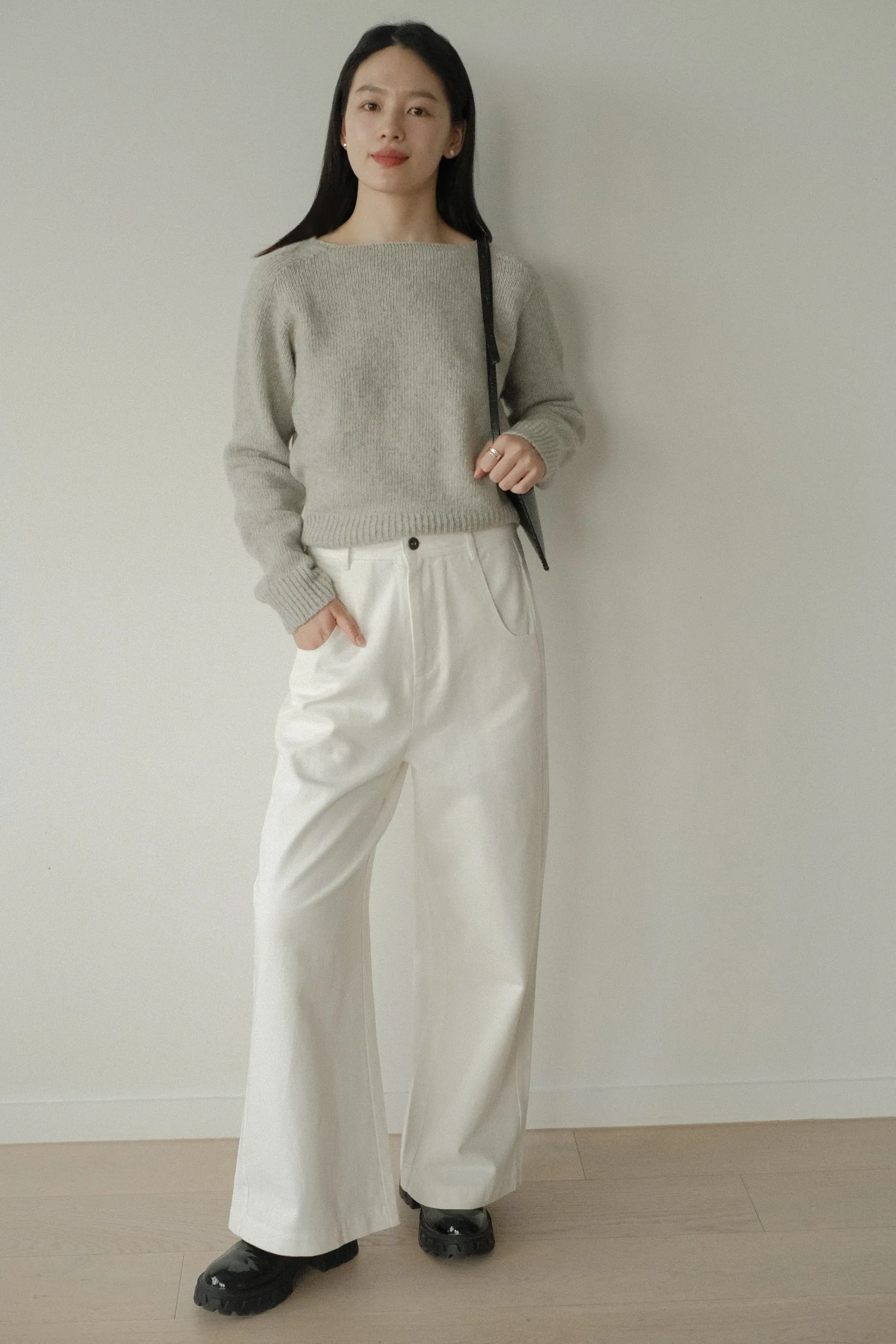 by DOE - Cotton Low-Rise Wide-Leg Pants
