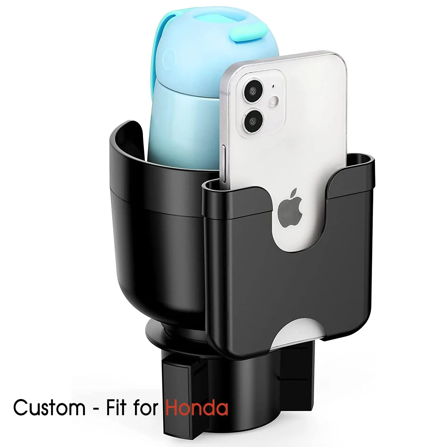 Car Cup Holder 2-in-1, Custom-Fit For Car, Car Cup Holder Expander Adapter with Adjustable Base, Car Cup Holder Expander Organizer with Phone Holder WAHA233