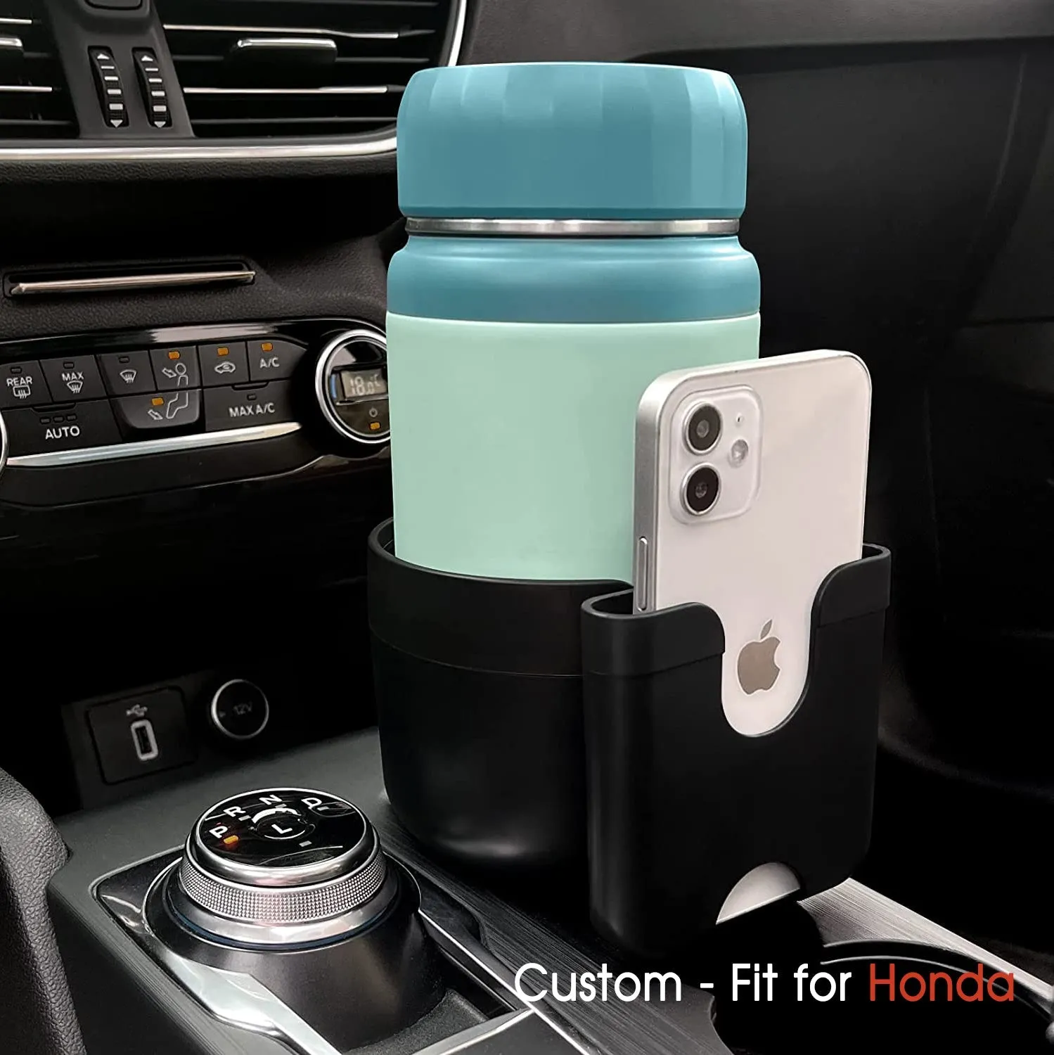 Car Cup Holder 2-in-1, Custom-Fit For Car, Car Cup Holder Expander Adapter with Adjustable Base, Car Cup Holder Expander Organizer with Phone Holder WAHA233