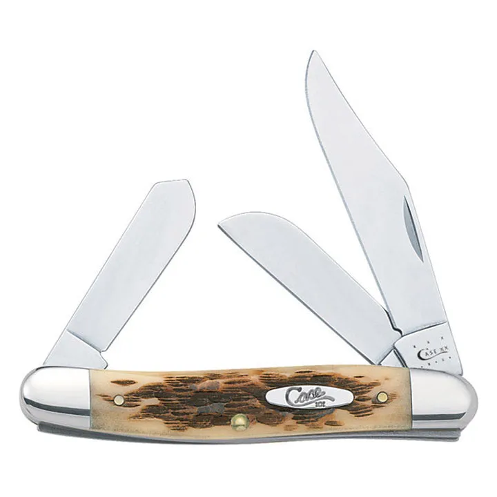 Case Peach Seed Jig Amber Bone Stockman 00128