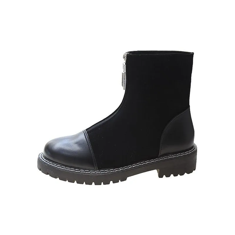 Children's Single Boots Flat Small Short Fashion Thin