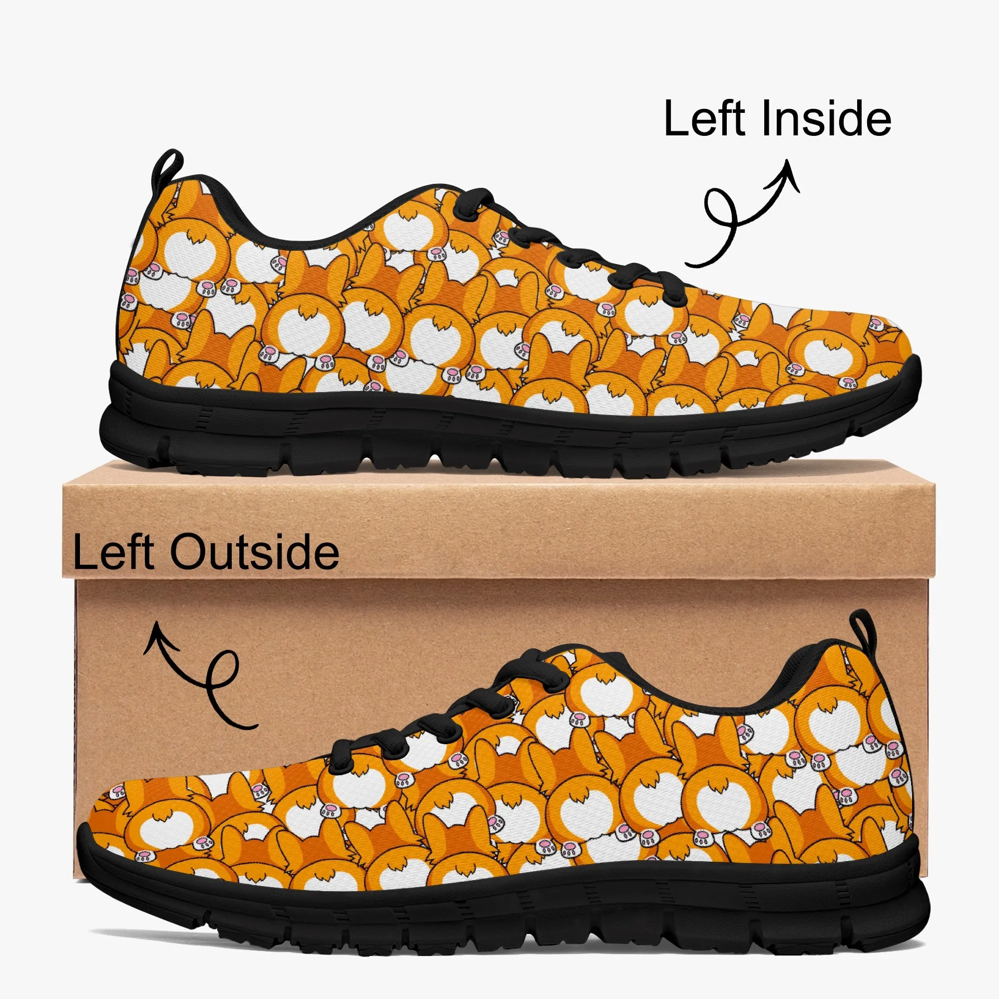 Corgi Butt Sneakers for Men Women, Running Shoes For Corgi Dog Lovers