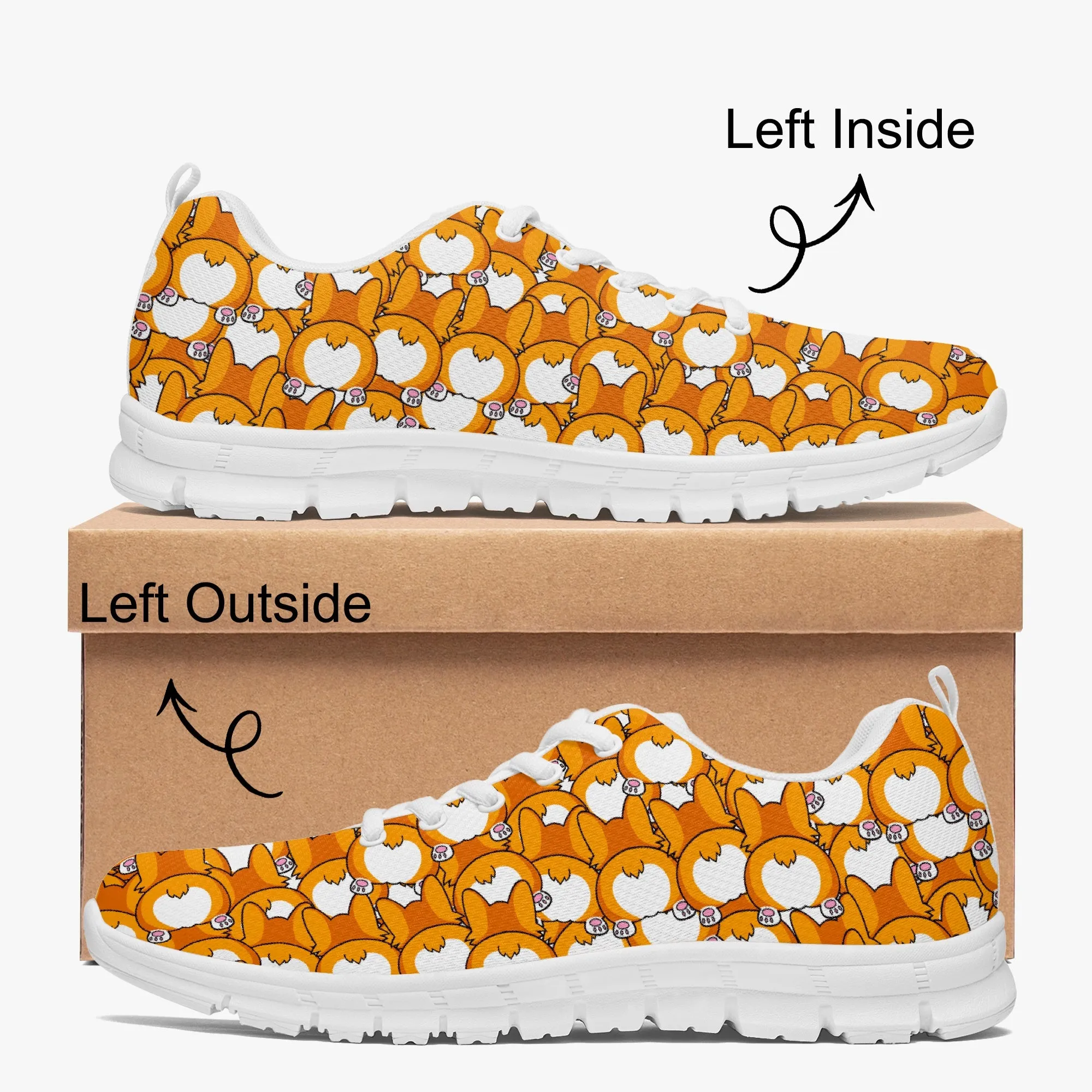 Corgi Butt Sneakers for Men Women, Running Shoes For Corgi Dog Lovers