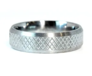 Criss Cross Cut Wedding Band