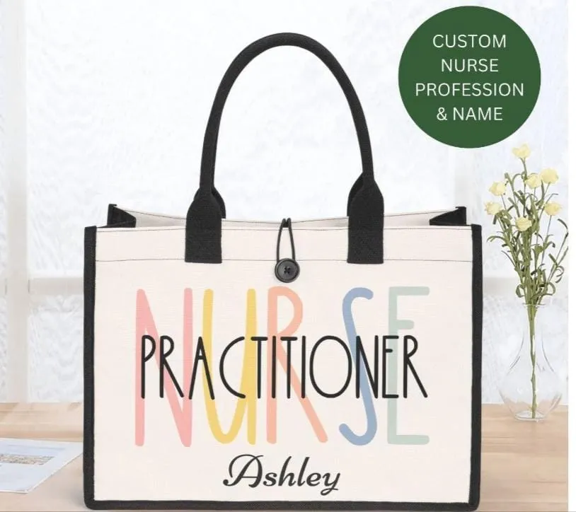 Custom Nurse Premium Canvas Tote Bag