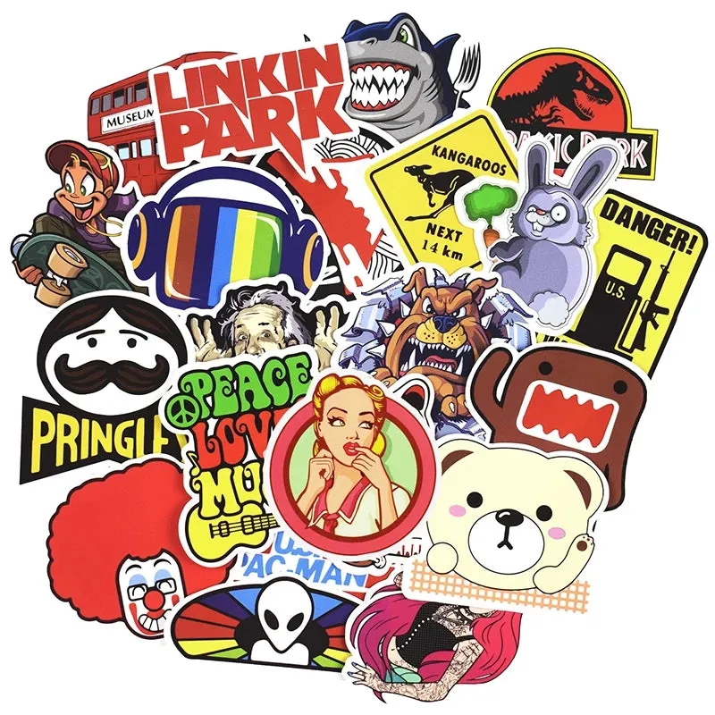 Cute 100 pieces DIY Colour Random Sticker Bomb Decals