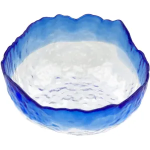 Deluxe Glass Manicure Bowl - Blue Rim