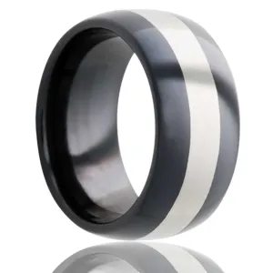 Dome Zirconium Band Stripe in the Center Ring