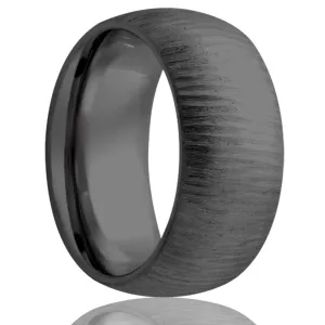 Dome Zirconium Band with Treebark Ring