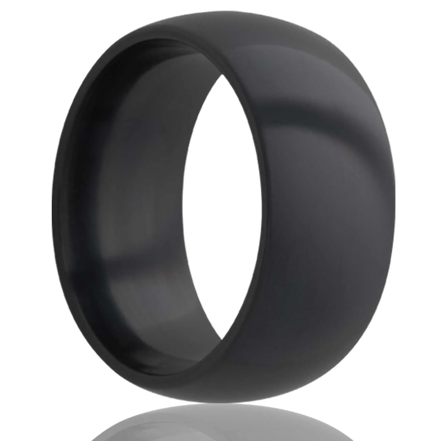 Dome Zirconium Ring with a Baseball Pattern Ring