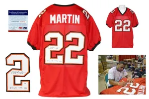 Doug Martin SIGNED Red Jersey - PSA/DNA Witness - 251 yds. 4 TD's Inscription
