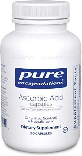 Encapsulaciones puras - Cápsulas de ácido ascórbico - Suplemento hipoalergénico de vitamina C para soporte antioxidante* - 90 cápsulas