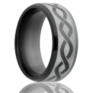 Eternity Weave Engraved Black Zirconium Ring